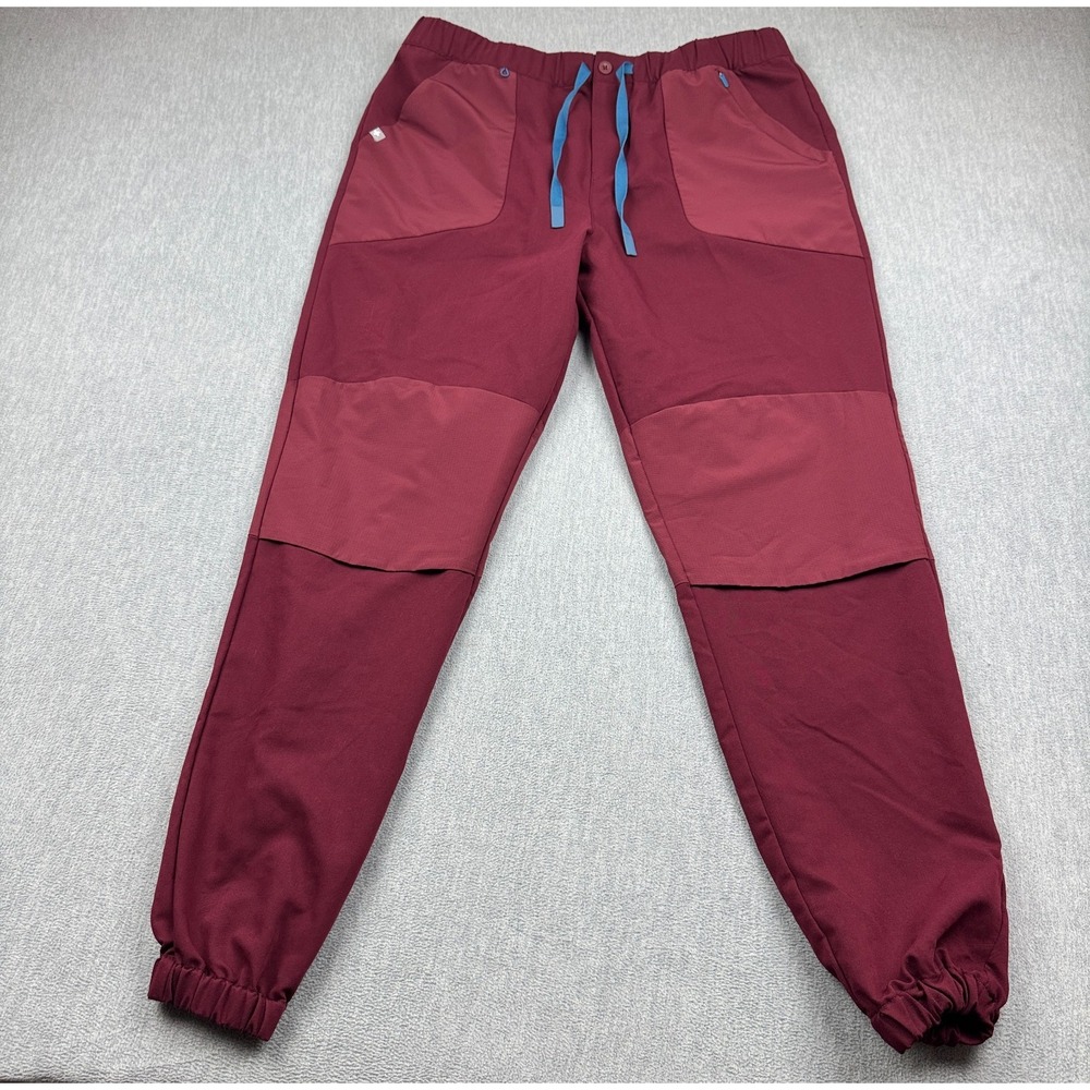 Figs X Disney Scrub Jogger Womens‎ Large Burgundy Mickey Mouse Embroidered Pants